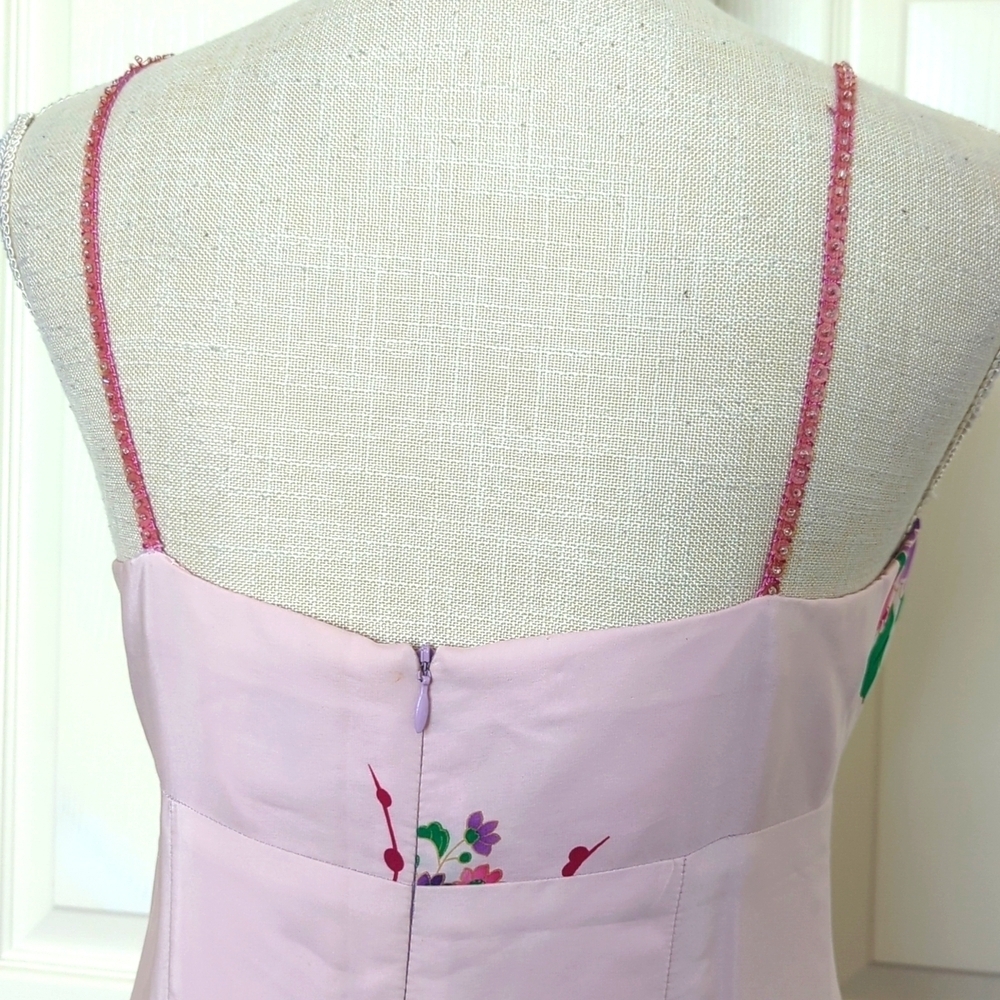 Nanette Lepore Petites Asian Floral Print Pink Silk Dress - Picture 6 of 11